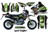 Dirt Bike Graphics Kit Decal Sticker Wrap For Suzuki DRZ400SM 2000-2018 HATTER BLACK GREEN