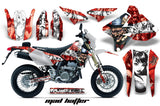 Dirt Bike Graphics Kit Decal Sticker Wrap For Suzuki DRZ400SM 2000-2018 HATTER WHITE RED