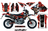 Dirt Bike Graphics Kit Decal Sticker Wrap For Suzuki DRZ400SM 2000-2018 HATTER BLACK RED
