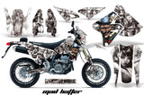 Graphics Kit Decal Sticker Wrap + # Plates For Suzuki DRZ400SM 2000-2018 HATTER SILVER WHITE