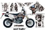 Dirt Bike Graphics Kit Decal Sticker Wrap For Suzuki DRZ400SM 2000-2018 HATTER SILVER WHITE
