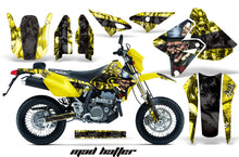 Load image into Gallery viewer, Dirt Bike Graphics Kit Decal Sticker Wrap For Suzuki DRZ400SM 2000-2018 HATTER BLACK YELLOW-atv motorcycle utv parts accessories gear helmets jackets gloves pantsAll Terrain Depot