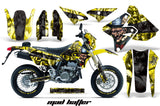 Graphics Kit Decal Sticker Wrap + # Plates For Suzuki DRZ400SM 2000-2018 HATTER BLACK YELLOW