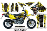 Dirt Bike Graphics Kit Decal Sticker Wrap For Suzuki DRZ400SM 2000-2018 HATTER BLACK YELLOW