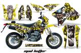 Graphics Kit Decal Sticker Wrap + # Plates For Suzuki DRZ400SM 2000-2018 HATTER SILVER YELLOW