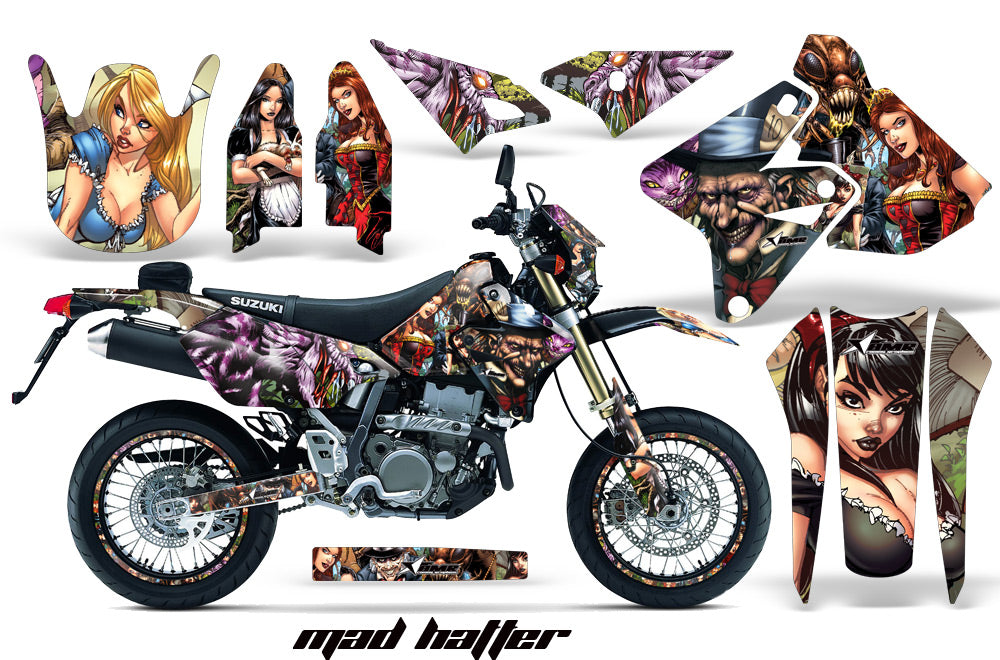 Graphics Kit Decal Sticker Wrap + # Plates For Suzuki DRZ400SM 2000-2018 HATTER FULL COLOR-atv motorcycle utv parts accessories gear helmets jackets gloves pantsAll Terrain Depot