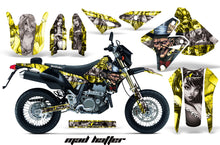 Load image into Gallery viewer, Dirt Bike Graphics Kit Decal Sticker Wrap For Suzuki DRZ400SM 2000-2018 HATTER SILVER YELLOW-atv motorcycle utv parts accessories gear helmets jackets gloves pantsAll Terrain Depot