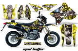 Dirt Bike Graphics Kit Decal Sticker Wrap For Suzuki DRZ400SM 2000-2018 HATTER SILVER YELLOW