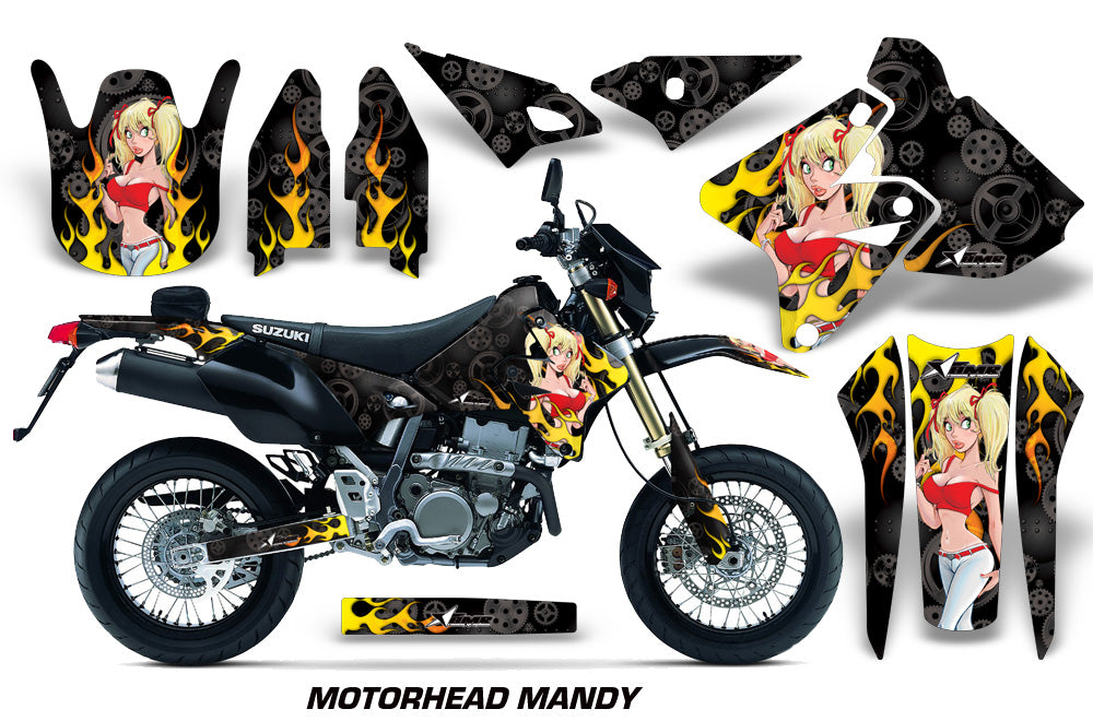 Dirt Bike Graphics Kit Decal Sticker Wrap For Suzuki DRZ400SM 2000-2018 MOTO MANDY RED BLACK-atv motorcycle utv parts accessories gear helmets jackets gloves pantsAll Terrain Depot