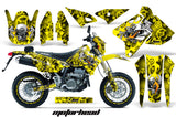 Graphics Kit Decal Sticker Wrap + # Plates For Suzuki DRZ400SM 2000-2018 MOTORHEAD YELLOW