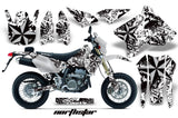 Dirt Bike Graphics Kit Decal Sticker Wrap For Suzuki DRZ400SM 2000-2018 NORTHSTAR SILVER WHITE
