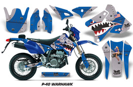 Dirt Bike Graphics Kit Decal Sticker Wrap For Suzuki DRZ400SM 2000-2018 WARHAWK BLUE-atv motorcycle utv parts accessories gear helmets jackets gloves pantsAll Terrain Depot