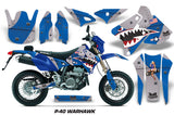 Dirt Bike Graphics Kit Decal Sticker Wrap For Suzuki DRZ400SM 2000-2018 WARHAWK BLUE