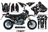 Graphics Kit Decal Sticker Wrap + # Plates For Suzuki DRZ400SM 2000-2018 REAPER BLACK