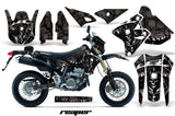 Dirt Bike Graphics Kit Decal Sticker Wrap For Suzuki DRZ400SM 2000-2018 REAPER BLACK