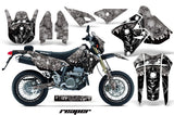 Graphics Kit Decal Sticker Wrap + # Plates For Suzuki DRZ400SM 2000-2018 REAPER SILVER