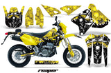Dirt Bike Graphics Kit Decal Sticker Wrap For Suzuki DRZ400SM 2000-2018 REAPER YELLOW