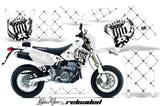 Dirt Bike Graphics Kit Decal Sticker Wrap For Suzuki DRZ400SM 2000-2018 RELOADED BLACK WHITE