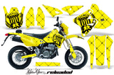 Dirt Bike Graphics Kit Decal Sticker Wrap For Suzuki DRZ400SM 2000-2018 RELOADED BLACK YELLOW