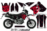 Dirt Bike Graphics Kit Decal Sticker Wrap For Suzuki DRZ400SM 2000-2018 RELOADED RED BLACK