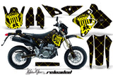 Dirt Bike Graphics Kit Decal Sticker Wrap For Suzuki DRZ400SM 2000-2018 RELOADED YELLOW BLACK