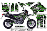 Dirt Bike Graphics Kit Decal Sticker Wrap For Suzuki DRZ400SM 2000-2018 SSSH GREEN BLACK