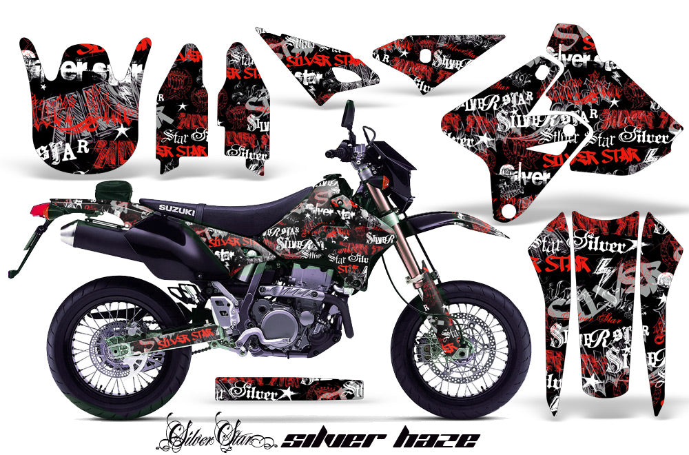 Dirt Bike Graphics Kit Decal Sticker Wrap For Suzuki DRZ400SM 2000-2018 SSSH RED BLACK-atv motorcycle utv parts accessories gear helmets jackets gloves pantsAll Terrain Depot
