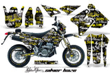 Graphics Kit Decal Sticker Wrap + # Plates For Suzuki DRZ400SM 2000-2018 SSSH YELLOW BLACK