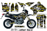 Dirt Bike Graphics Kit Decal Sticker Wrap For Suzuki DRZ400SM 2000-2018 SSSH YELLOW BLACK
