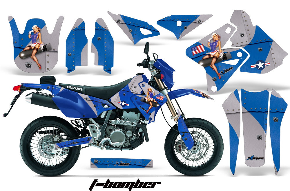 Dirt Bike Graphics Kit Decal Sticker Wrap For Suzuki DRZ400SM 2000-2018 TBOMBER BLUE-atv motorcycle utv parts accessories gear helmets jackets gloves pantsAll Terrain Depot