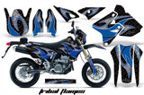 Graphics Kit Decal Sticker Wrap + # Plates For Suzuki DRZ400SM 2000-2018 TRIBAL BLUE BLACK