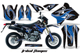 Dirt Bike Graphics Kit Decal Sticker Wrap For Suzuki DRZ400SM 2000-2018 TRIBAL BLUE BLACK