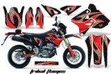 Dirt Bike Graphics Kit Decal Sticker Wrap For Suzuki DRZ400SM 2000-2018 TRIBAL RED BLACK