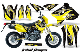 Dirt Bike Graphics Kit Decal Sticker Wrap For Suzuki DRZ400SM 2000-2018 TRIBAL YELLOW BLACK-atv motorcycle utv parts accessories gear helmets jackets gloves pantsAll Terrain Depot