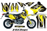 Dirt Bike Graphics Kit Decal Sticker Wrap For Suzuki DRZ400SM 2000-2018 TRIBAL YELLOW BLACK