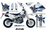Dirt Bike Graphics Kit Decal Sticker Wrap For Suzuki DRZ400SM 2000-2018 TOXIC BLUE WHITE
