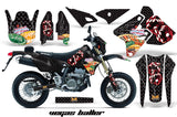 Graphics Kit Decal Sticker Wrap + # Plates For Suzuki DRZ400SM 2000-2018 VEGAS BLACK