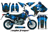Graphics Kit Decal Sticker Wrap + # Plates For Suzuki DRZ400SM 2000-2018 ZOMBIE BLUE