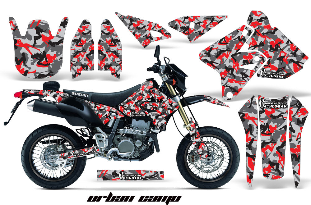 Dirt Bike Graphics Kit Decal Sticker Wrap For Suzuki DRZ400SM 2000-2018 URBAN CAMO RED-atv motorcycle utv parts accessories gear helmets jackets gloves pantsAll Terrain Depot