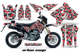 Dirt Bike Graphics Kit Decal Sticker Wrap For Suzuki DRZ400SM 2000-2018 URBAN CAMO RED
