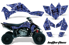 ATV Graphics Kit Quad Decal Sticker Wrap For Suzuki LTR450 2006-2009 BUTTERFLIES BLACK BLUE-atv motorcycle utv parts accessories gear helmets jackets gloves pantsAll Terrain Depot