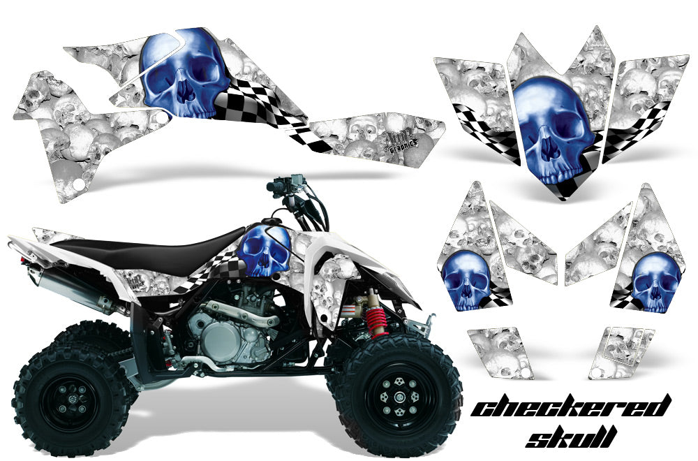ATV Graphics Kit Quad Decal Sticker Wrap For Suzuki LTR450 2006-2009 CHECKERED BLUE WHITE-atv motorcycle utv parts accessories gear helmets jackets gloves pantsAll Terrain Depot