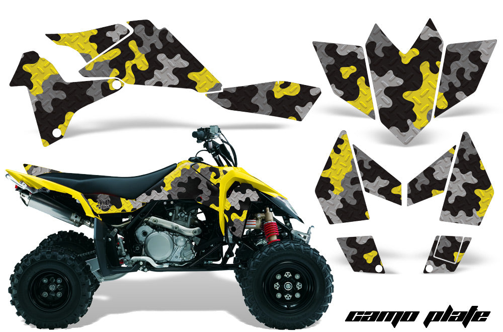 ATV Graphics Kit Quad Decal Sticker Wrap For Suzuki LTR450 2006-2009 CAMOPLATE YELLOW-atv motorcycle utv parts accessories gear helmets jackets gloves pantsAll Terrain Depot