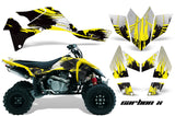 ATV Graphics Kit Quad Decal Sticker Wrap For Suzuki LTR450 2006-2009 CARBONX YELLOW