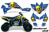 ATV Graphics Kit Quad Decal Sticker Wrap For Suzuki LTR450 2006-2009 CHECKERED YELLOW BLUE