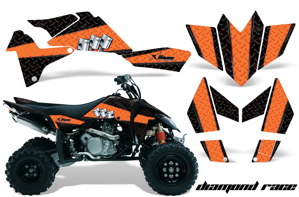 ATV Graphics Kit Quad Decal Sticker Wrap For Suzuki LTR450 2006-2009 DIAMOND RACE ORANGE BLACK-atv motorcycle utv parts accessories gear helmets jackets gloves pantsAll Terrain Depot
