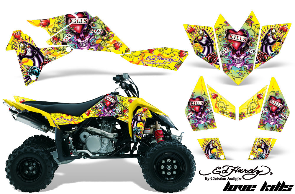 ATV Graphics Kit Quad Decal Sticker Wrap For Suzuki LTR450 2006-2009 EDHLK YELLOW-atv motorcycle utv parts accessories gear helmets jackets gloves pantsAll Terrain Depot