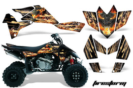 ATV Graphics Kit Quad Decal Sticker Wrap For Suzuki LTR450 2006-2009 FIRESTORM BLACK-atv motorcycle utv parts accessories gear helmets jackets gloves pantsAll Terrain Depot