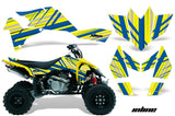 ATV Graphics Kit Quad Decal Sticker Wrap For Suzuki LTR450 2006-2009 INLINE YELLOW BLUE