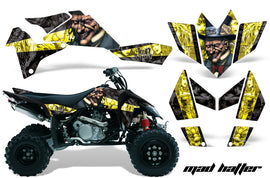ATV Graphics Kit Quad Decal Sticker Wrap For Suzuki LTR450 2006-2009 HATTER BLACK YELLOW-atv motorcycle utv parts accessories gear helmets jackets gloves pantsAll Terrain Depot